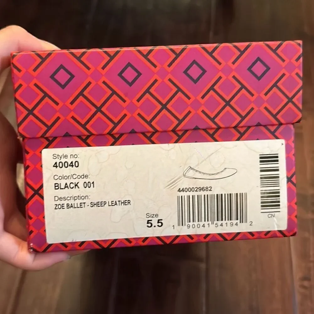 NEW IN BOX tory burch zoe ballet sheep leather‎ flats SIZE 5.5